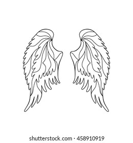 Adult coloring pages angel wings images stock photos d objects vectors