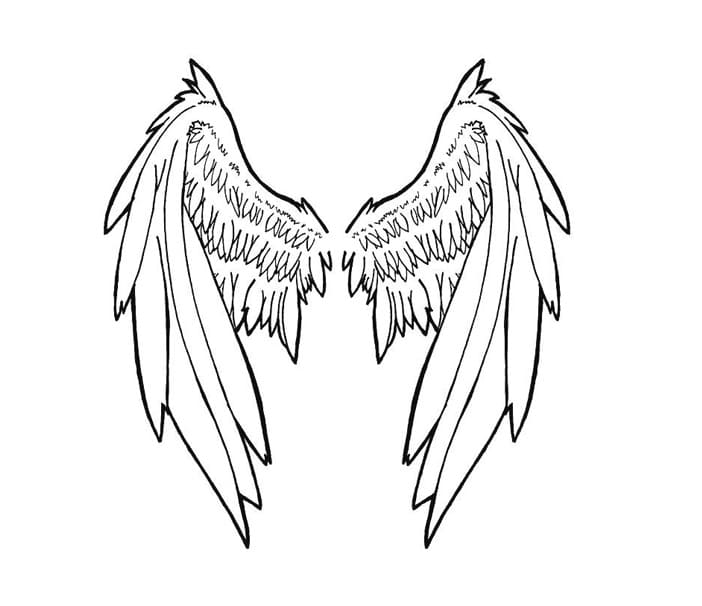 Free angel wings coloring page