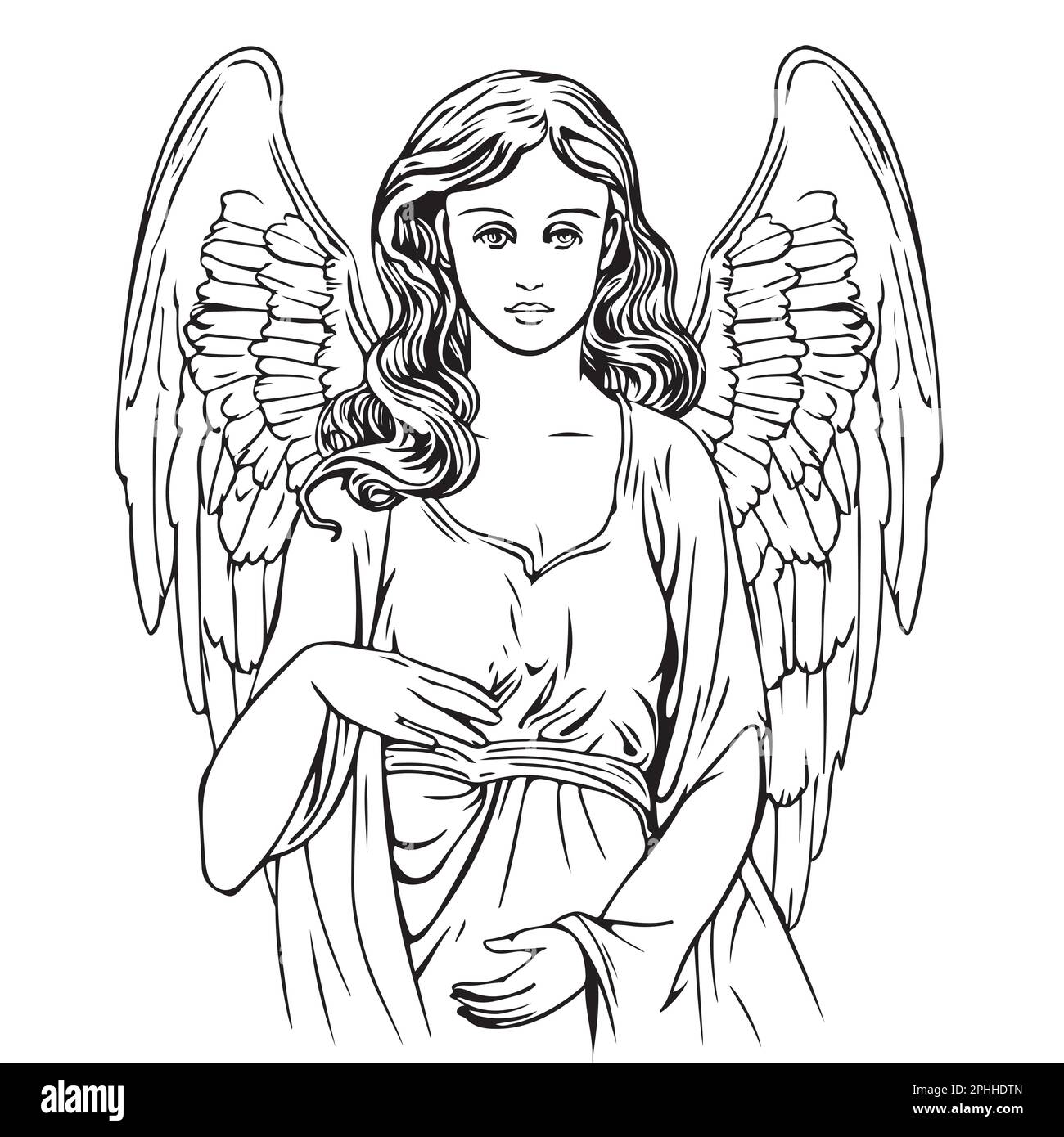 Cartoon angel wings black and white stock photos images