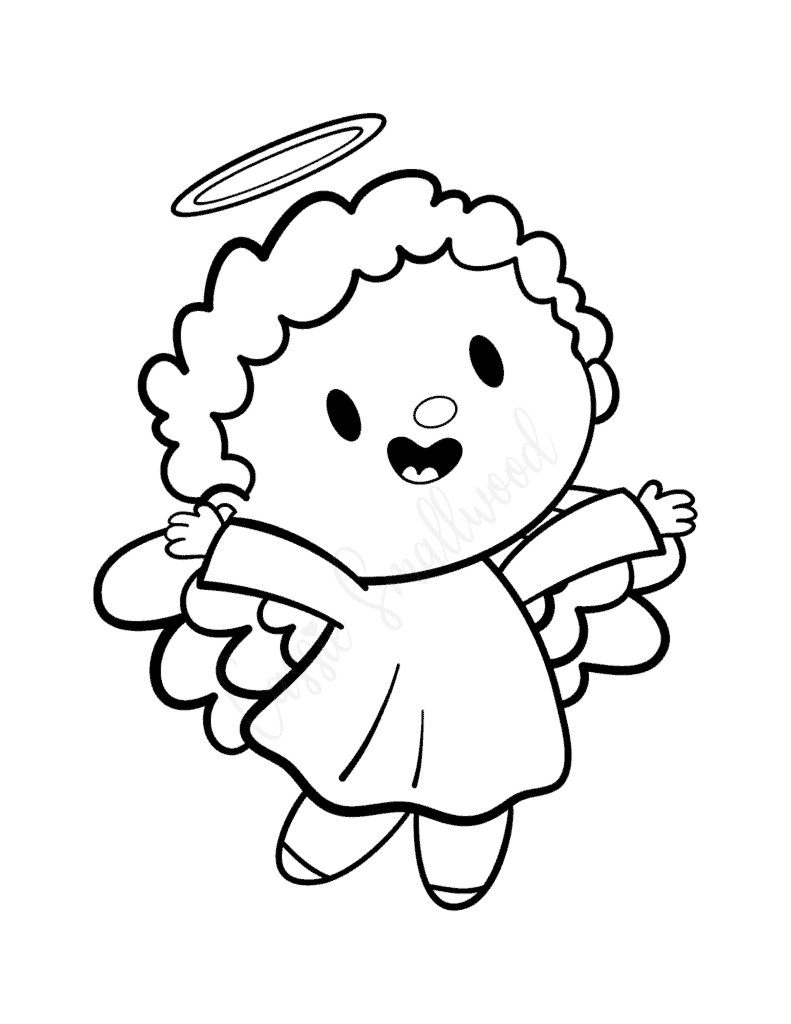 Unbelievably cute angel coloring pages