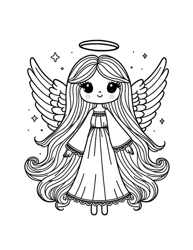 Free angel coloring pages for kids