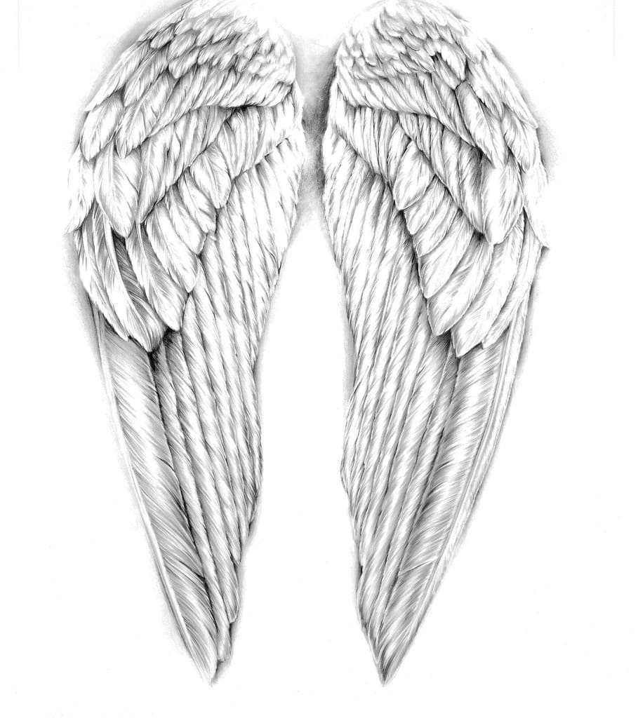 Free angel wings coloring page