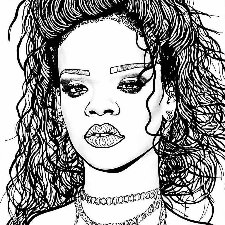 Rihanna coloring page color anything
