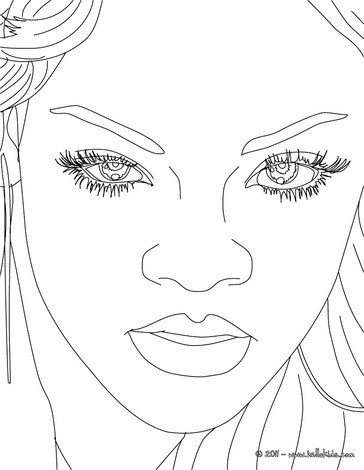 Rihanna close up coloring pages