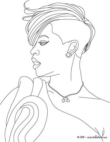 Rihanna portrait coloring page more famous people coloring sheets on hellokids star coloring pages people coloring pages coloring pages