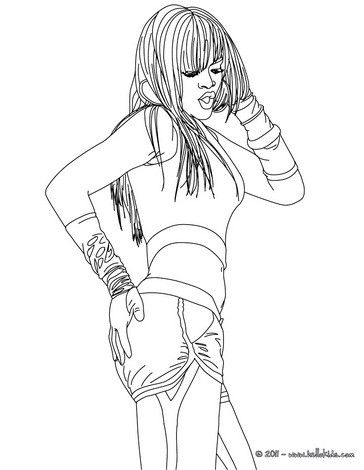 Dancing rihanna coloring page more singer coloring sheets on hellokids people coloring pages coloring pages star coloring pages
