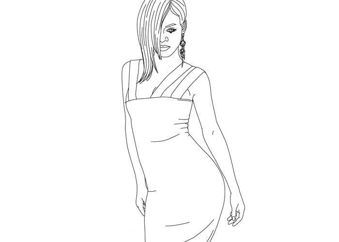Rihanna coloring pages