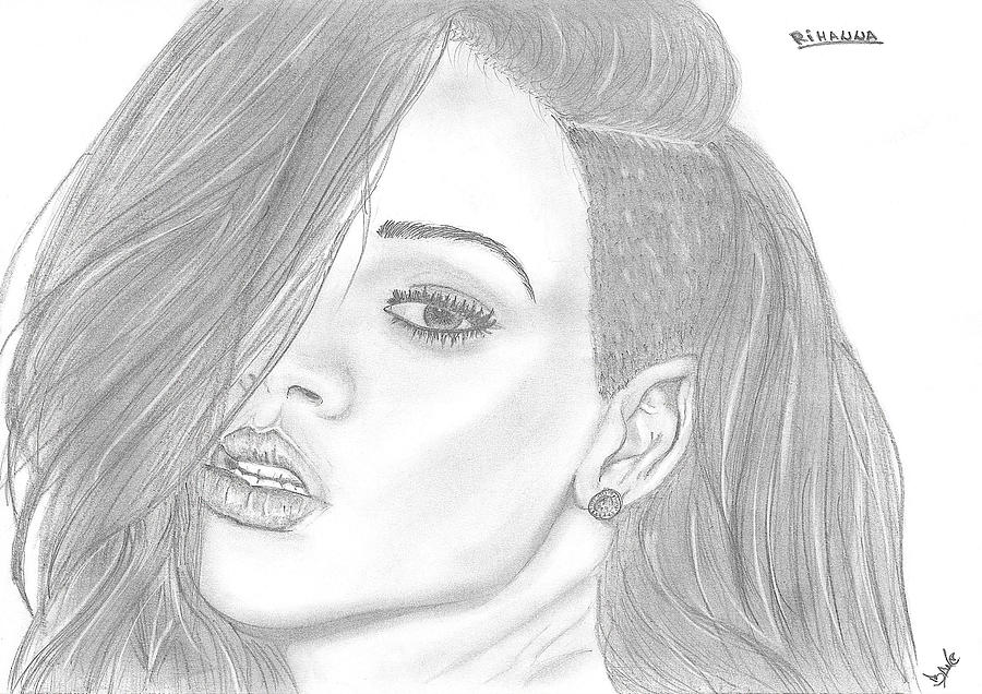 Rihanna drawing by branislav djuric