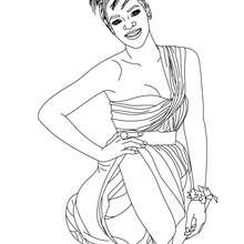 Rihanna rb singer coloring pages
