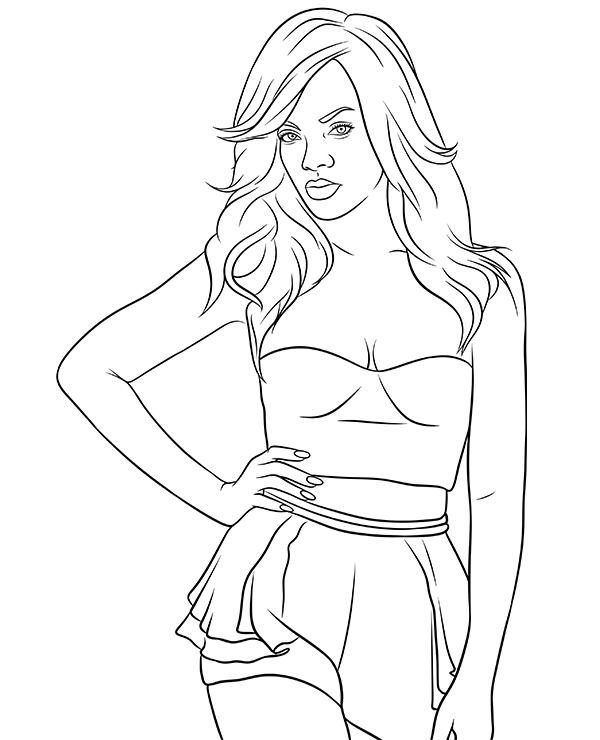 Printable coloring page rihanna