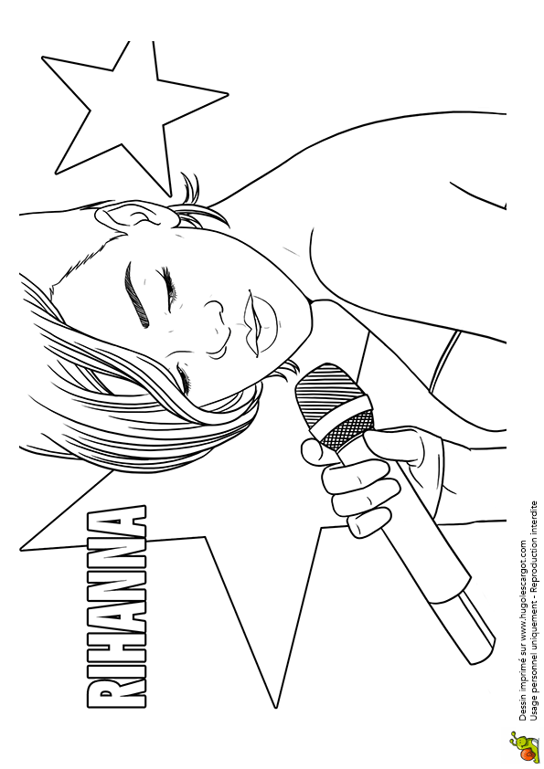 Coloriage chanteuse ã la mode rihanna