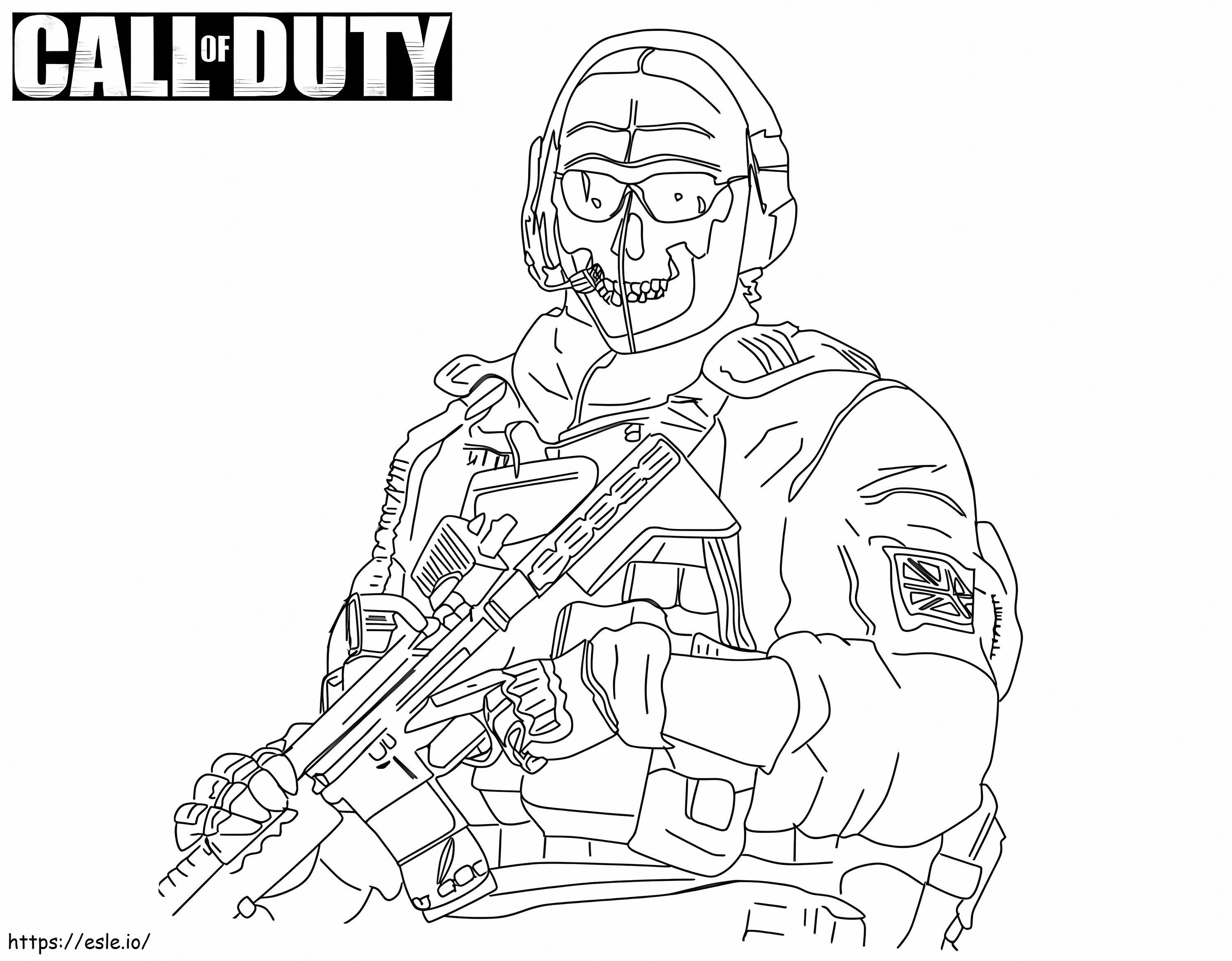 Simon ghost riley call of duty coloring page