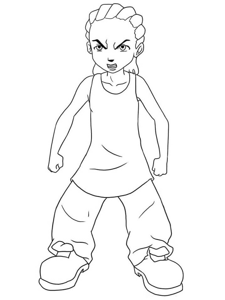 Riley freeman from boondocks coloring page