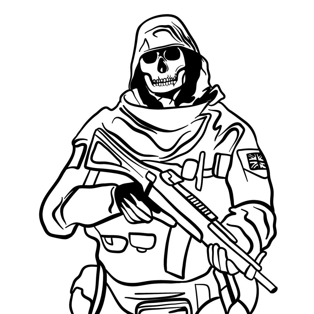 How to draw simon ghost riley cod