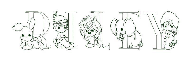 Coloring page first name riley