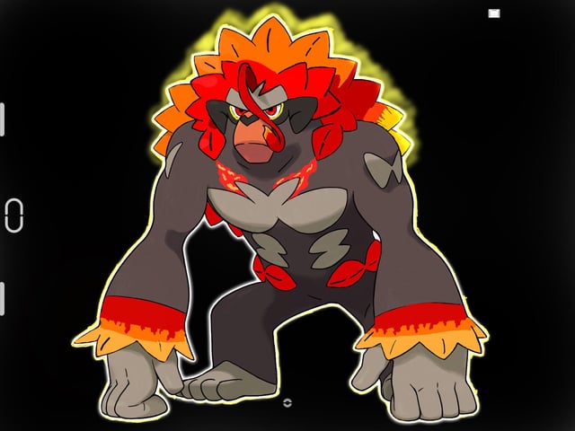 This is my first attempt at a color swap pokãmon so enjoy fire type rillaboom ð rpokemon
