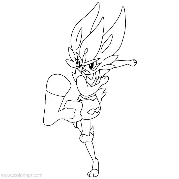 Cinderace pokemon coloring pages