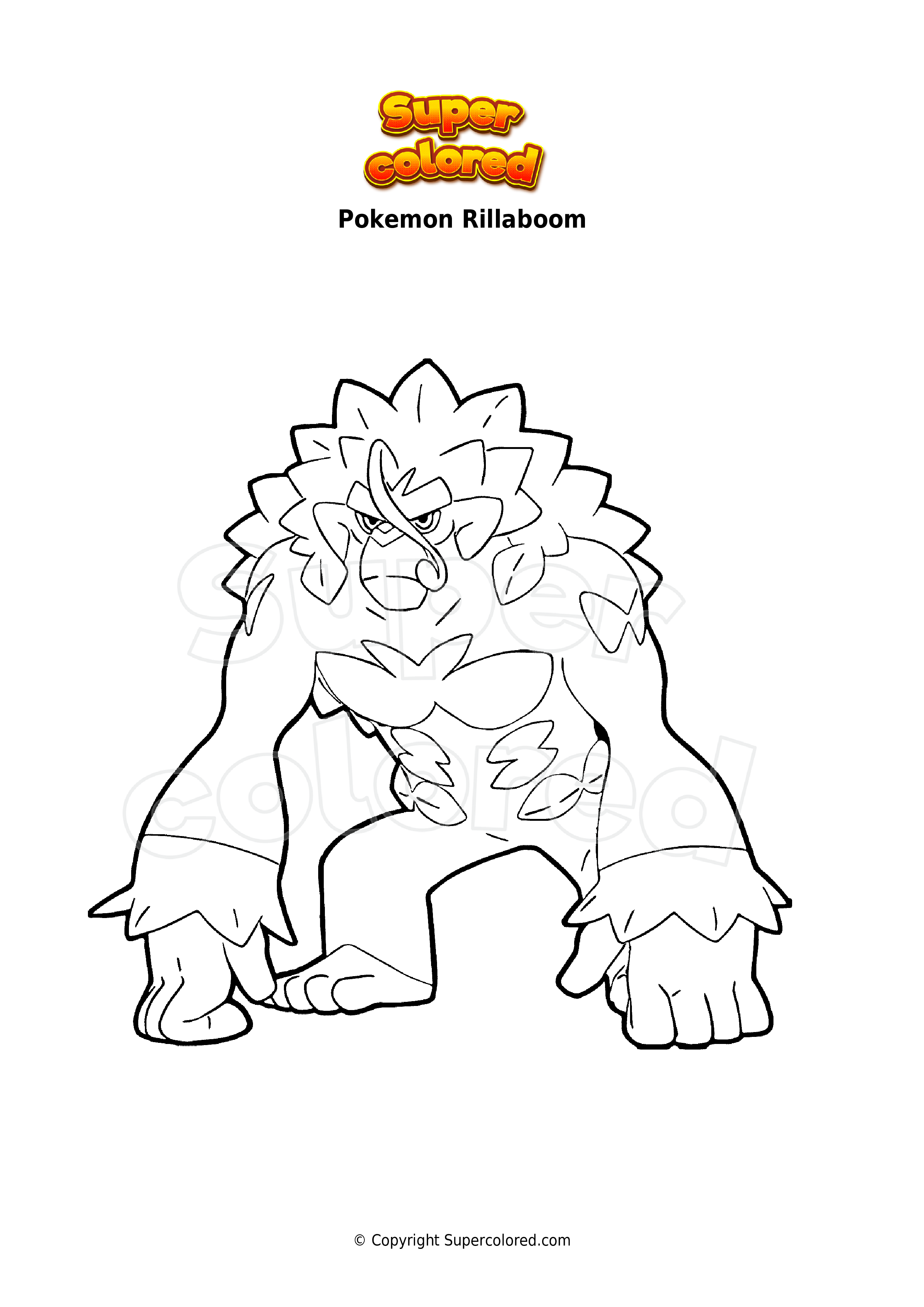 Coloring page pokemon rillaboom