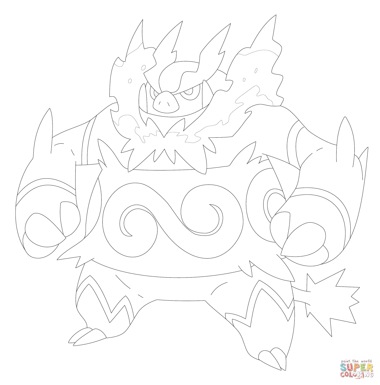 Emboar coloring page free printable coloring pages