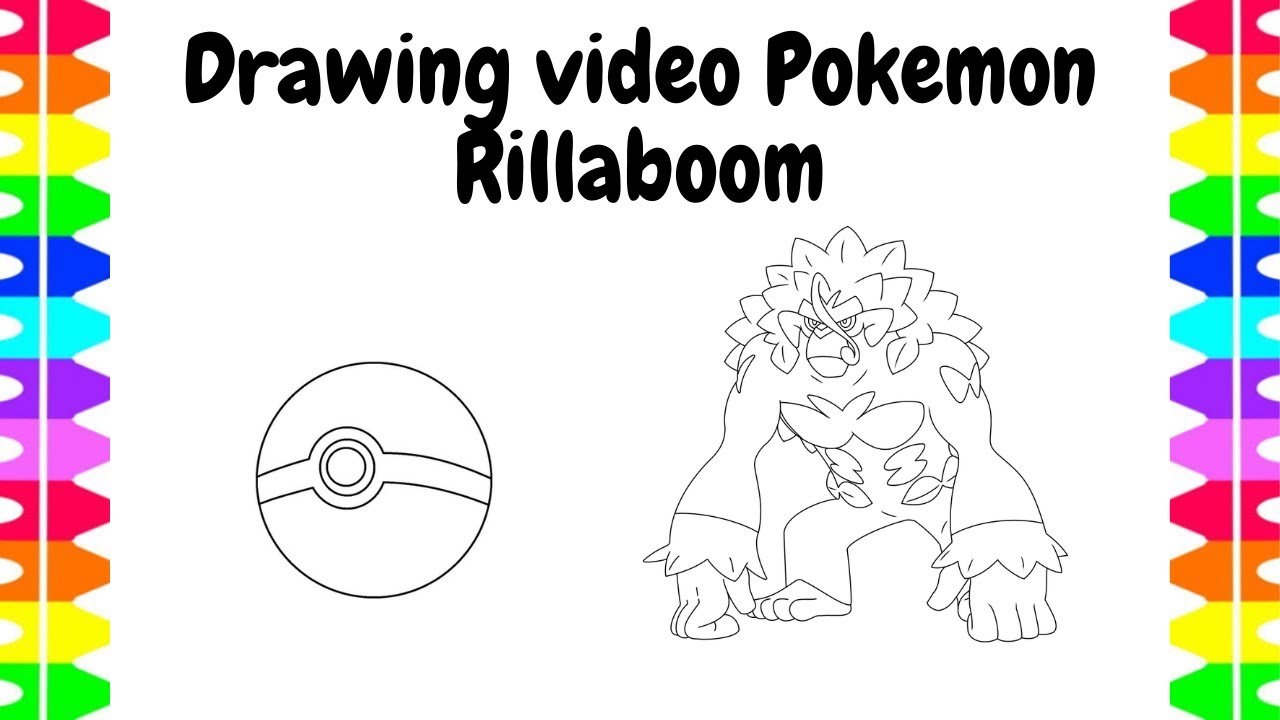 How to draw pokeon rillaboo l drawing video pokeon rillaboo toddler for kids fun art