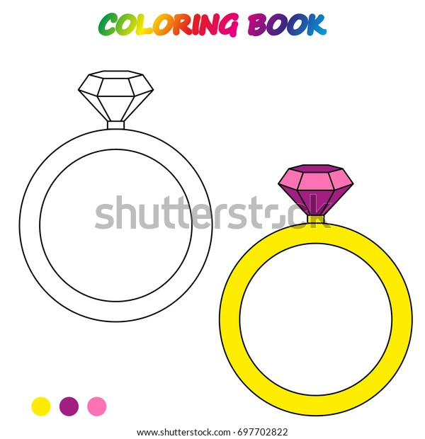 Diamond ring coloring book coloring page stock vector royalty free