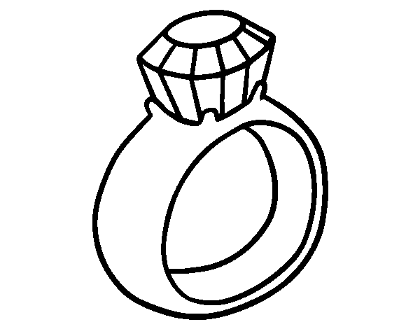 Engagement diamond ring coloring page
