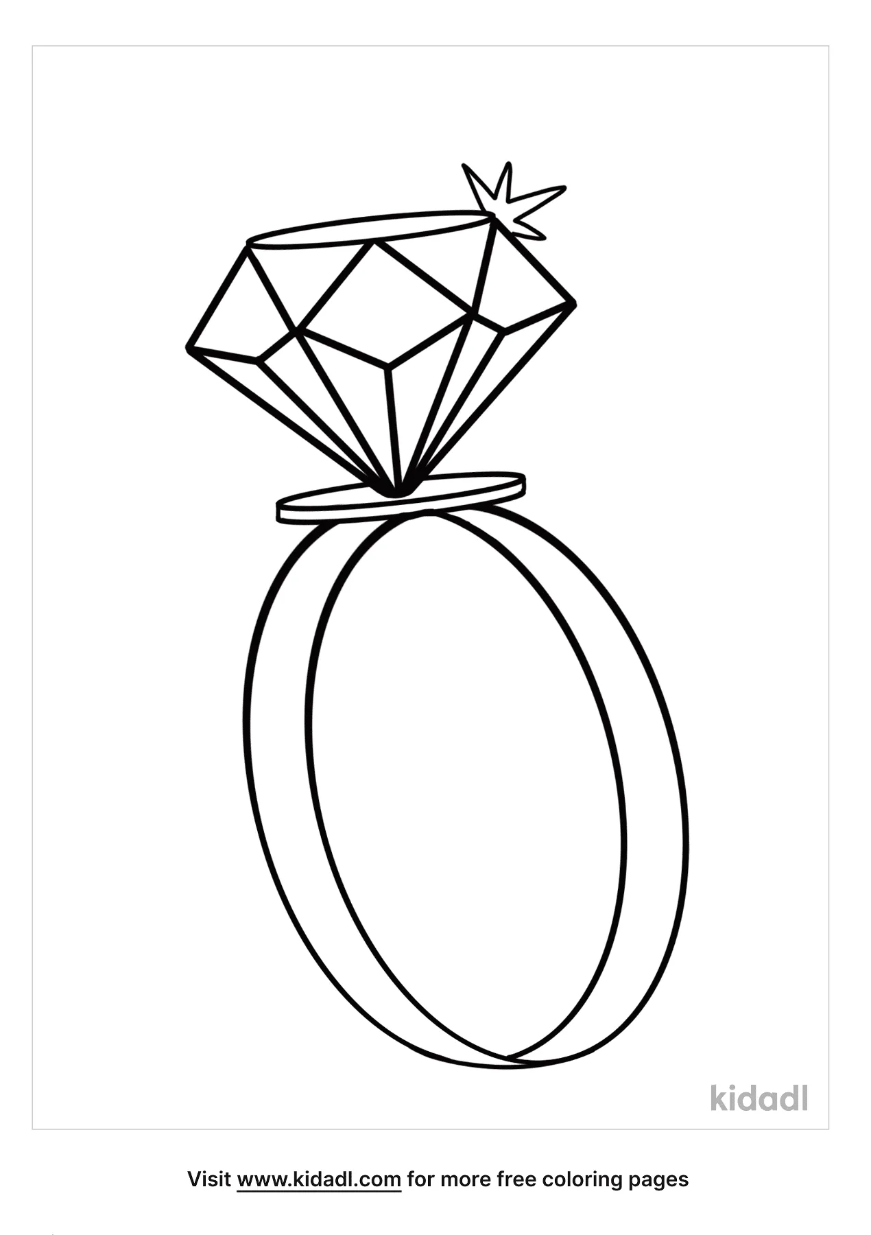 Free diamond ring coloring page coloring page printables