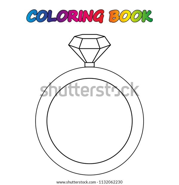 Ring coloring book coloring page educate stock vector royalty free