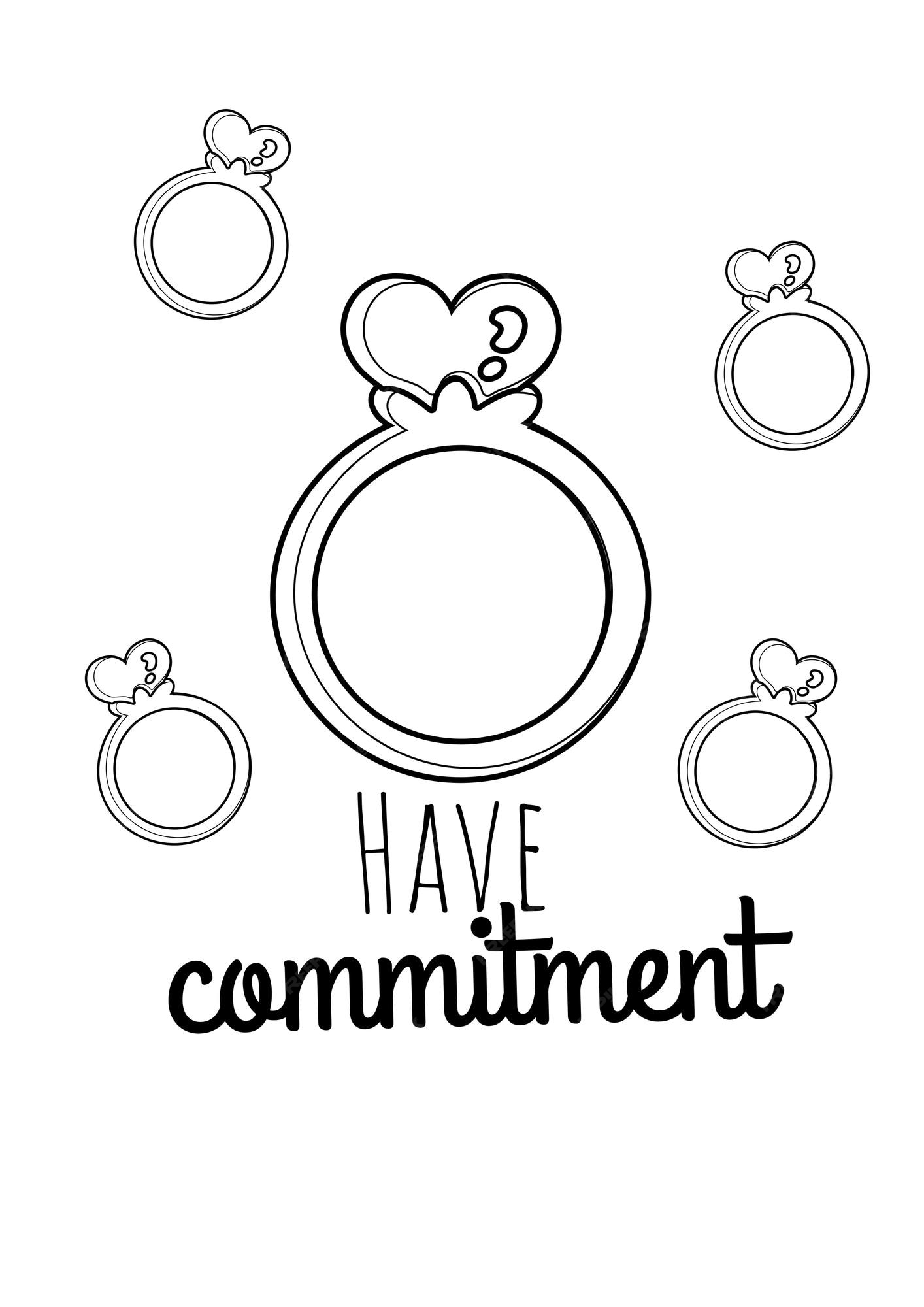 Premium vector ring mitment act of love coloring pages for kids and adult