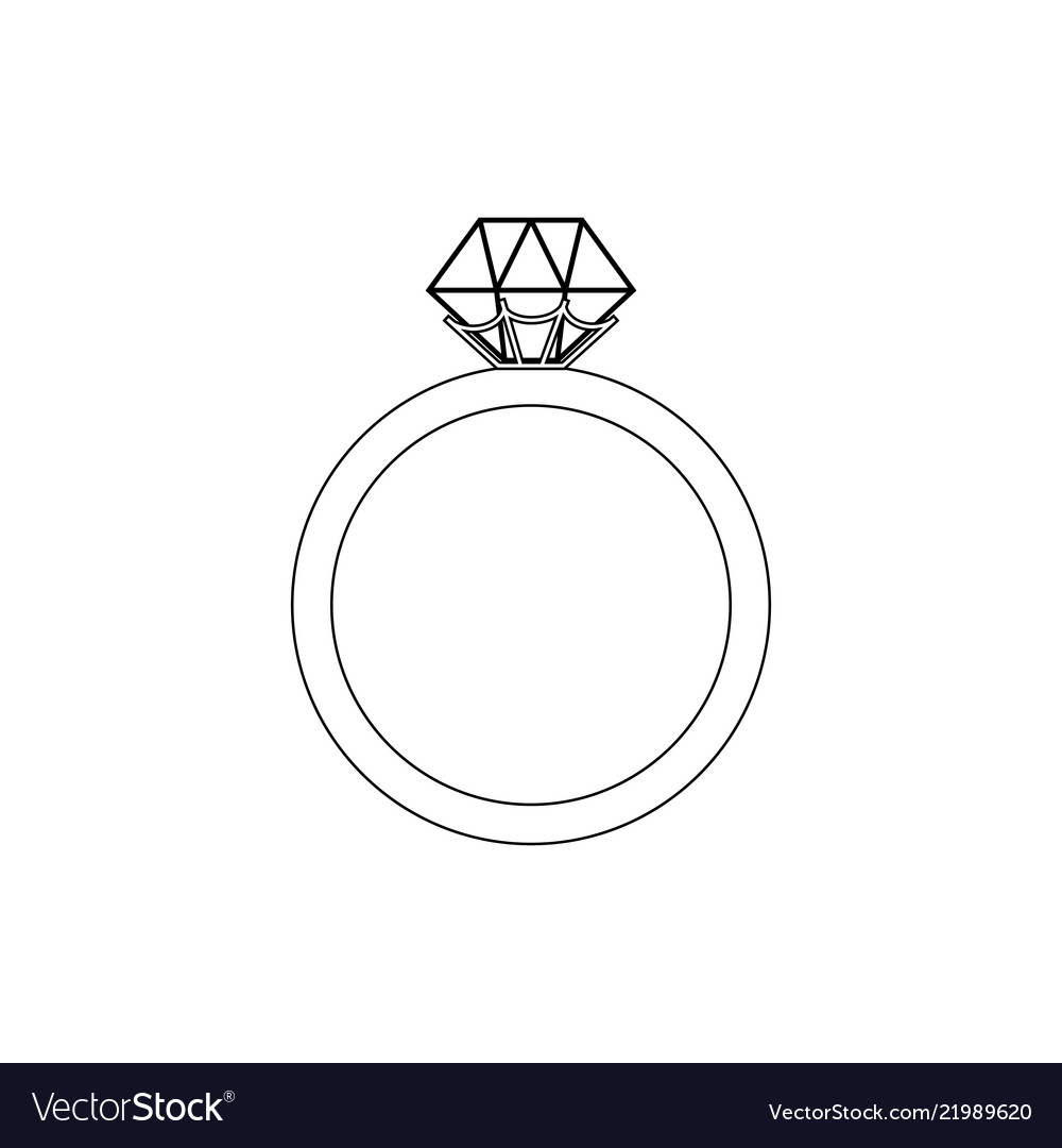 Engagement ring coloring page royalty free vector image