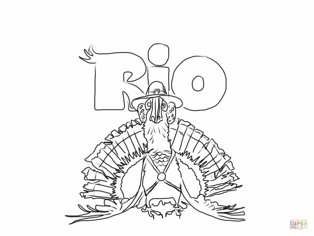 Rio turkey coloring page free printable coloring pages
