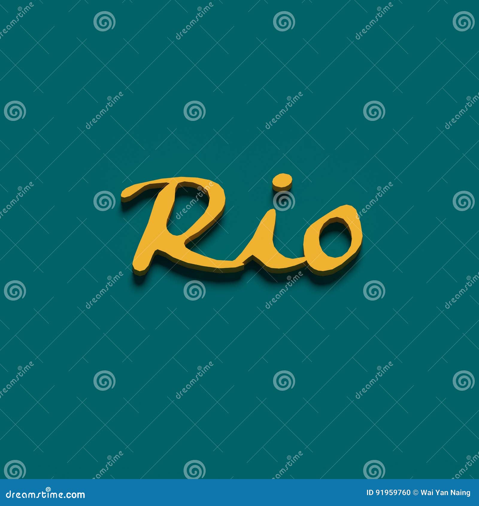 D rendering words rio on plain background stock illustration