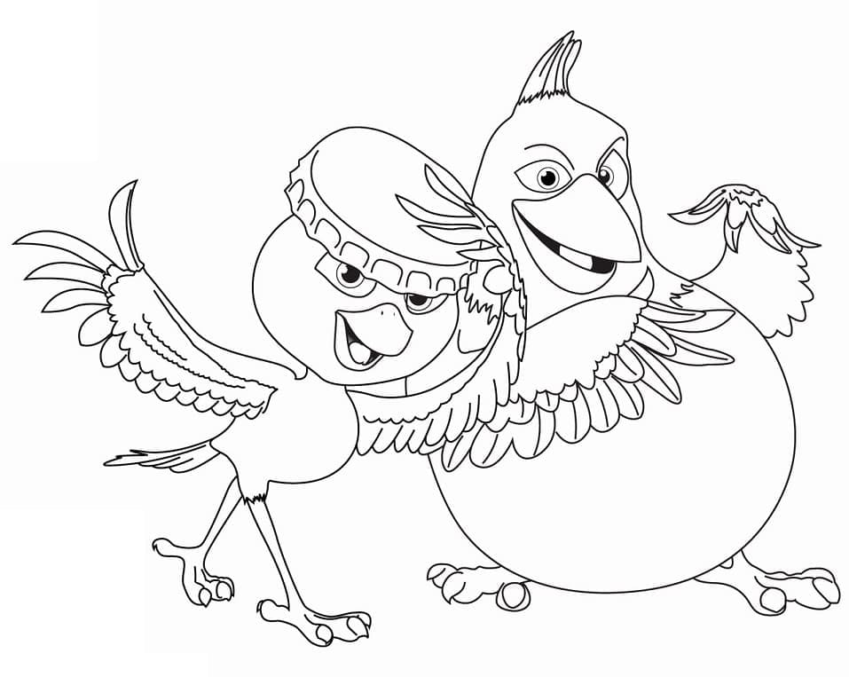 Nico and pedro from rio coloring page