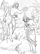 Baptism of jesus in river jordan coloring page free printable coloring pages