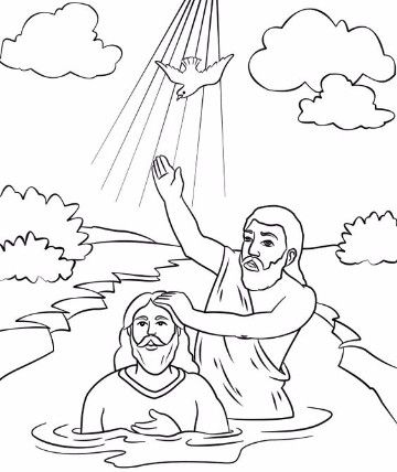 Hermosas y conmovedoras imagenes del bautismo de jesus sunday school coloring pages bible coloring pages jesus coloring pages
