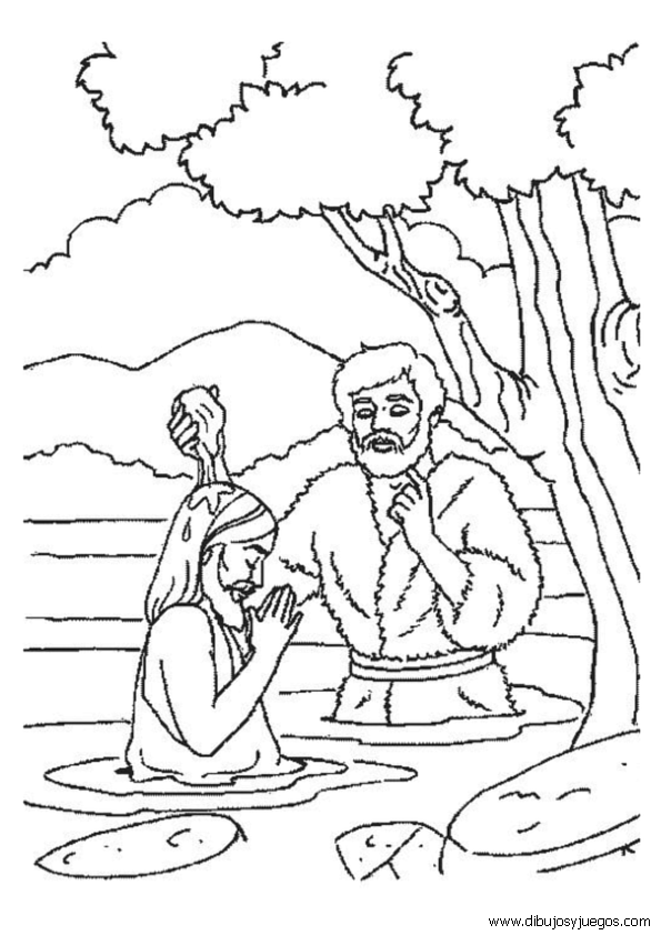 El bautismo de jesus para colorear