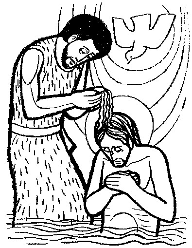 Dibujos cristianos para colorear bautismo de jesãºs para colorear