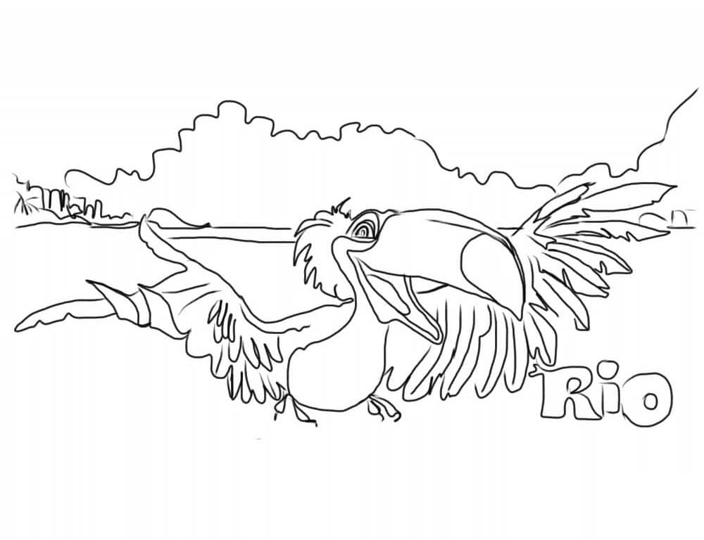 Funny rafael from rio coloring page