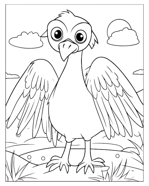 Premium vector cute bird coloring pages for kids bird coloring pages