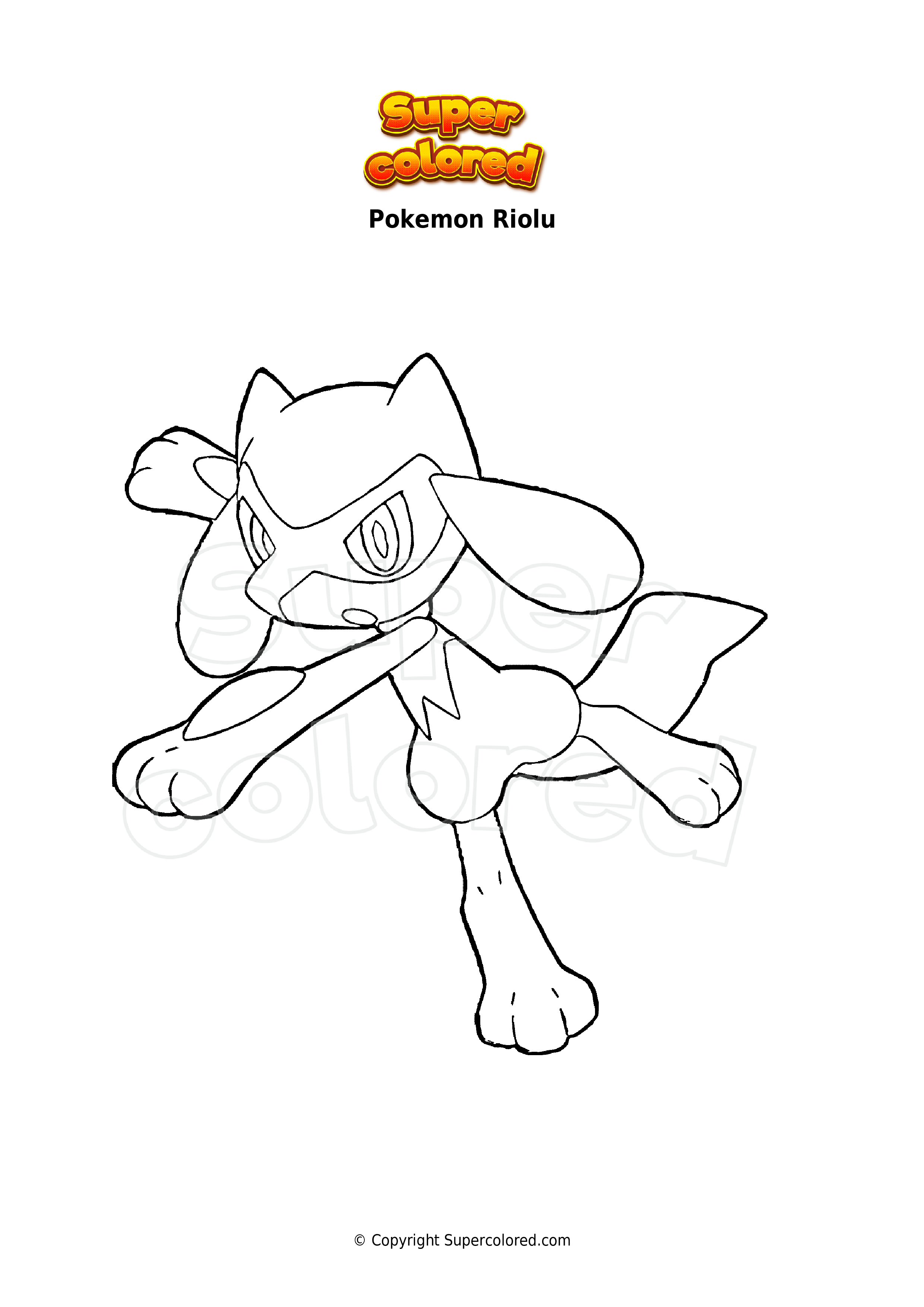 Coloring page pokemon riolu