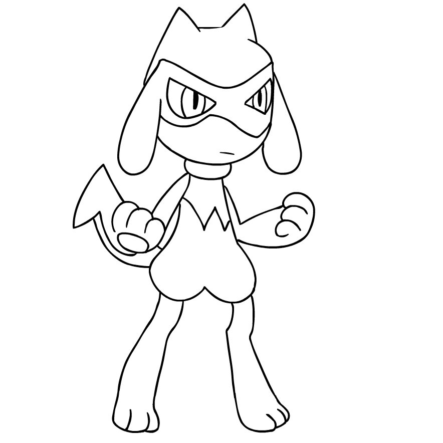 Riolu from the fourth generation of the pokãmon coloring page