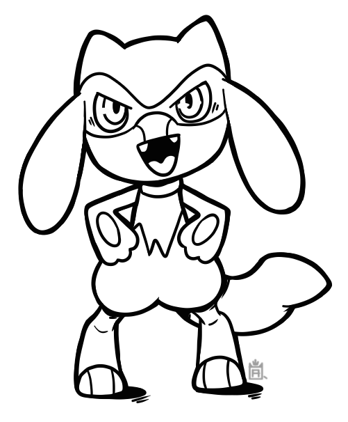 Riolu free to use lineart by michifishu on