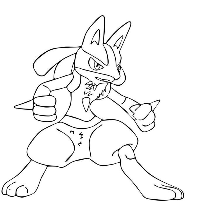 Pokemon loring pages lucaro and riolu
