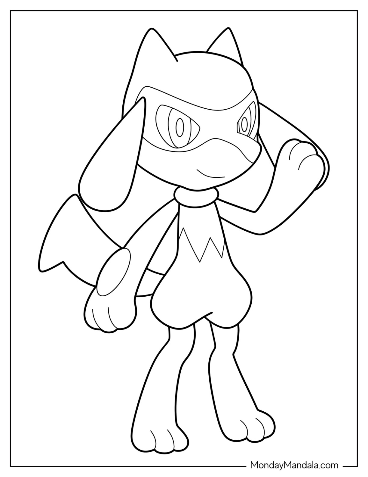 Lucario coloring pages free pdf printables