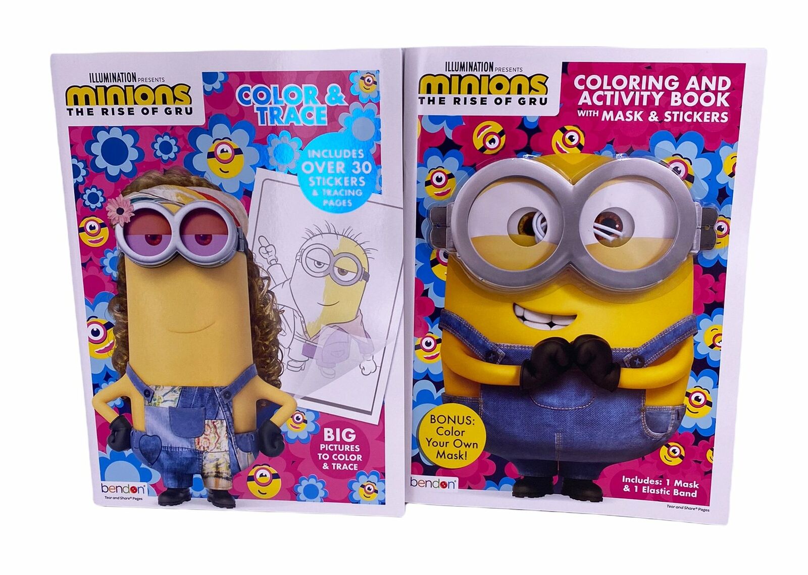 Minions the rise of gru coloring book and drawing book with mask and stickers