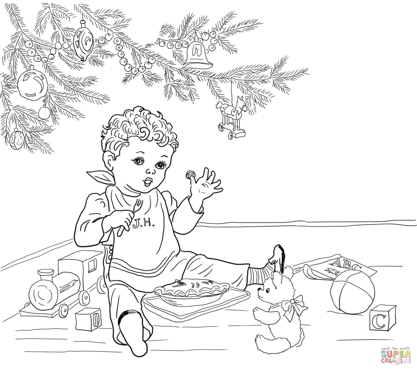 Little jack horner coloring page free printable coloring pages