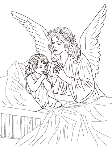 Guardian angel prayers coloring page free printable coloring pages