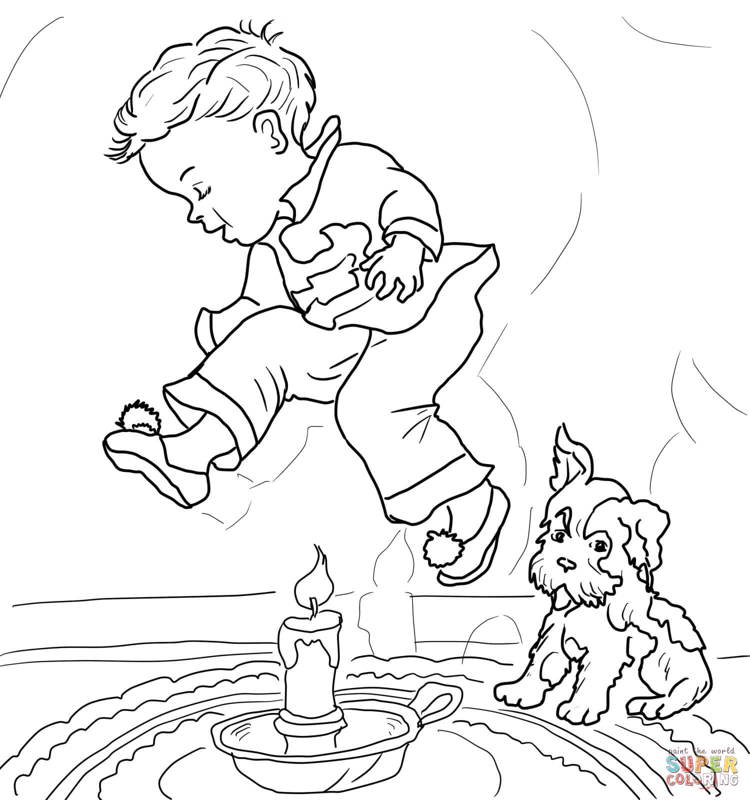 Jack be nimble coloring page free printable coloring pages