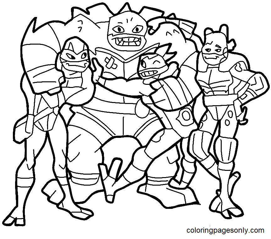 Rise of the teenage mutant ninja turtles coloring page