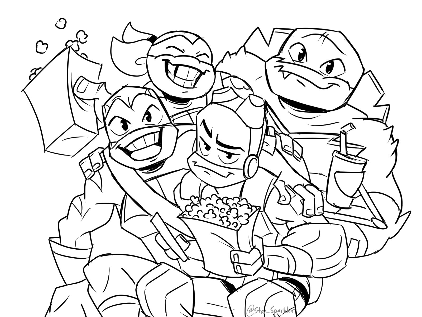 Ðððð here to cheer ðððð on x last minute sketch of the boys for their movie happy riseofthetmntmovie release day âïððððððð httpstcobrzshrxgrf x